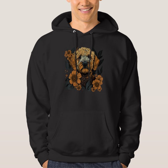 Veste À Capuche Cute Flower Goldendoodle summer Floral Golden Dood (Devant)