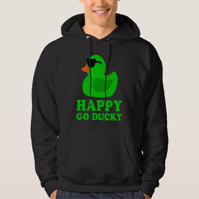 Veste À Capuche Cute Funny Green Rubber Duck Lover Sunglasses Luck (Devant)
