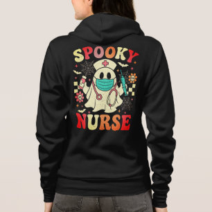 Veste À Capuche Cute Ghost Nurse Halloween Graphisme Retro Pastels