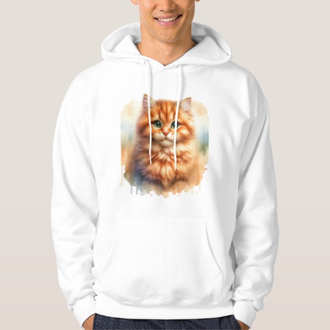 Veste À Capuche Cute Ginger Tabby Chat T-shirt classique (Devant)