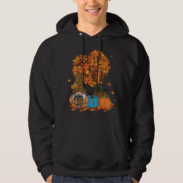 Veste À Capuche Cute Gnome Leopard Citrouille Tree Feuilles automn (Devant)