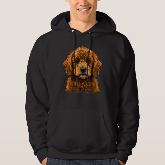 Veste À Capuche Cute Golden Doodle Dog on Goldendoodle  1 (Devant)
