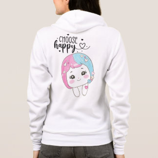 Veste À Capuche Cute Kawaii “Choose Happy” – Adorable Posi