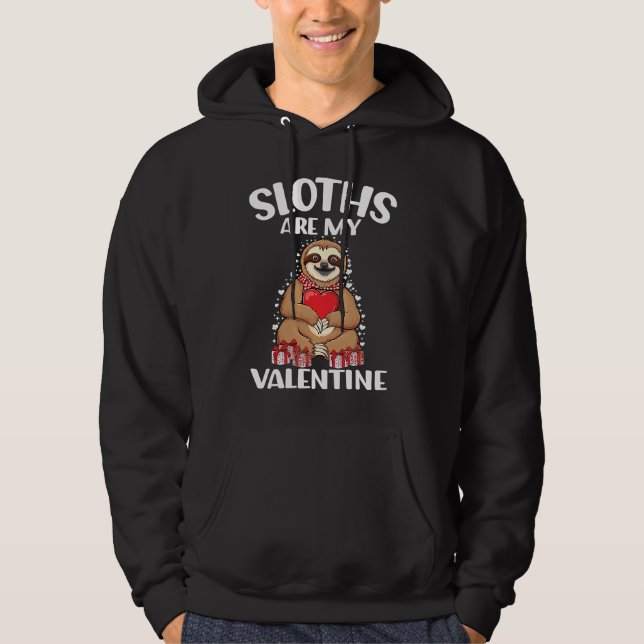 Veste À Capuche Cute lazy sloth holding heart love sloth valentine (Devant)
