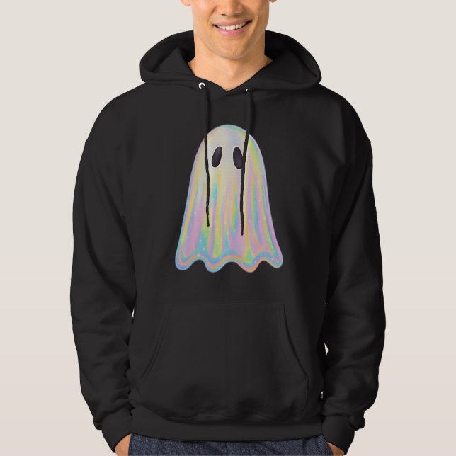 Veste À Capuche Cute Pastel Rainbow Ghost | Éffrayant esthétique (Devant)