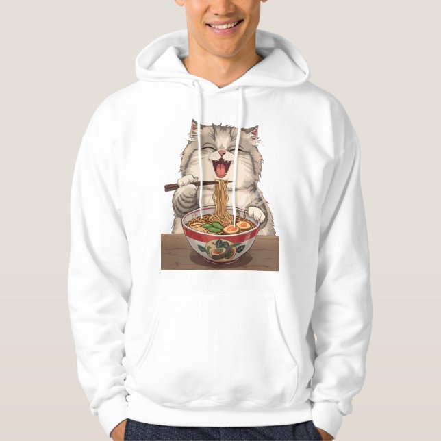 Veste À Capuche Cute Ramen Cat Illustration (Devant)