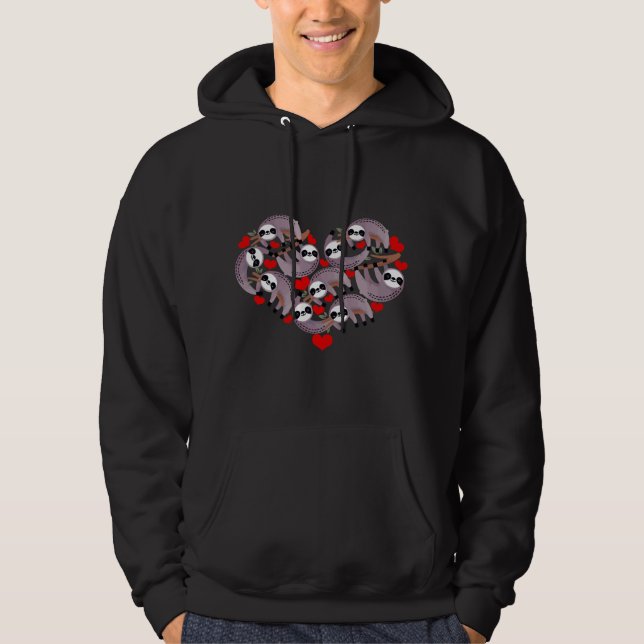 Veste À Capuche Cute Sloth Heart Valentines Day Sloth Lovers Chris (Devant)