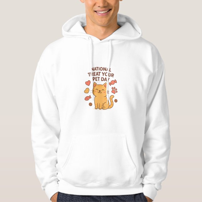 Veste À Capuche Cute Smiling Cat Shirt | National Treat  Pet Day (Devant)