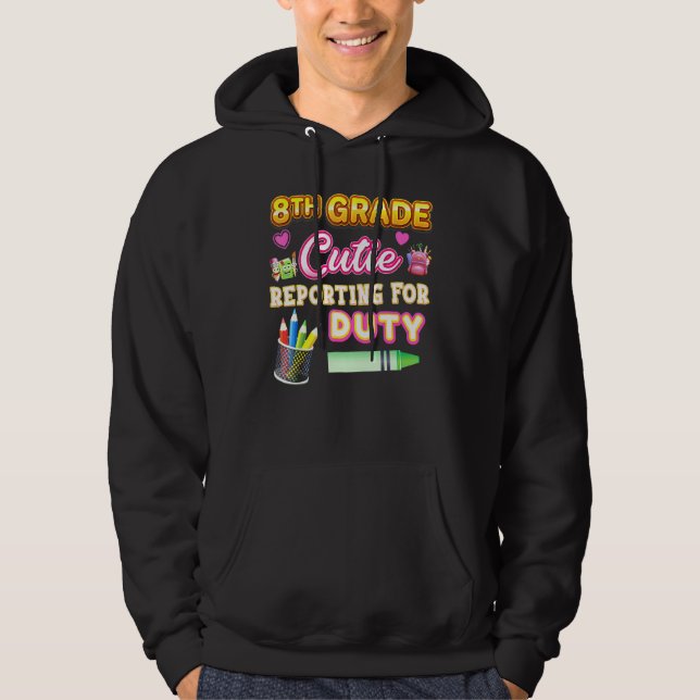 Veste À Capuche Cutie De 8E Année Déclaration Pour Teac De Huitièm (Devant)