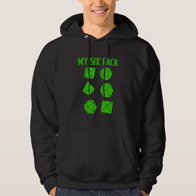 Veste À Capuche D20 Dice Rpg Dragons Gamer Découvrez Mon Six Pack  (Devant)