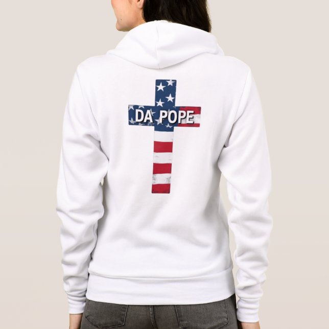 Veste À Capuche DA PAPE - Premier pape américain, Premier mème Sai (Dos)