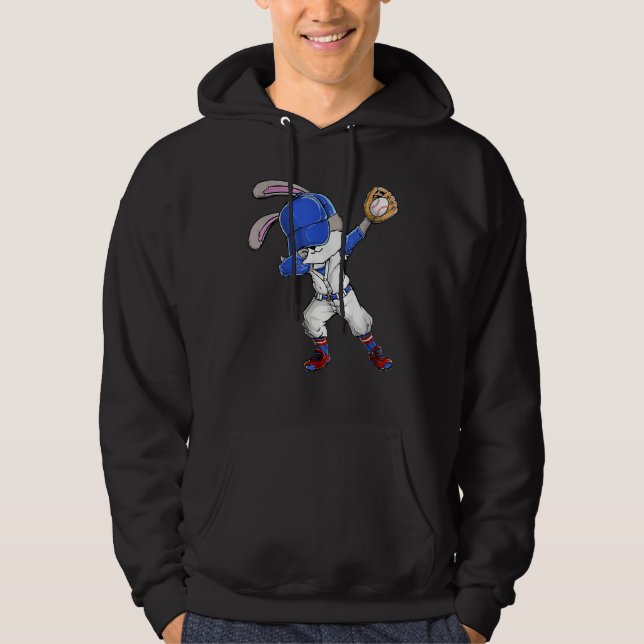 Veste À Capuche Dabbing Bunny Easter Day Baseball Catcher Happy Ea (Devant)