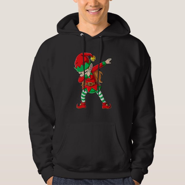 Veste À Capuche Dabbing Elf Girl Family X mas Dab (Devant)
