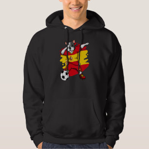 Veste À Capuche Dabbing French Bulldog Espagne Fans de football Je