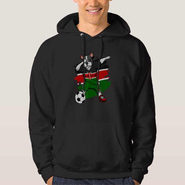 Veste À Capuche Dabbing French Bulldog Kenya Fans de football Jers (Devant)