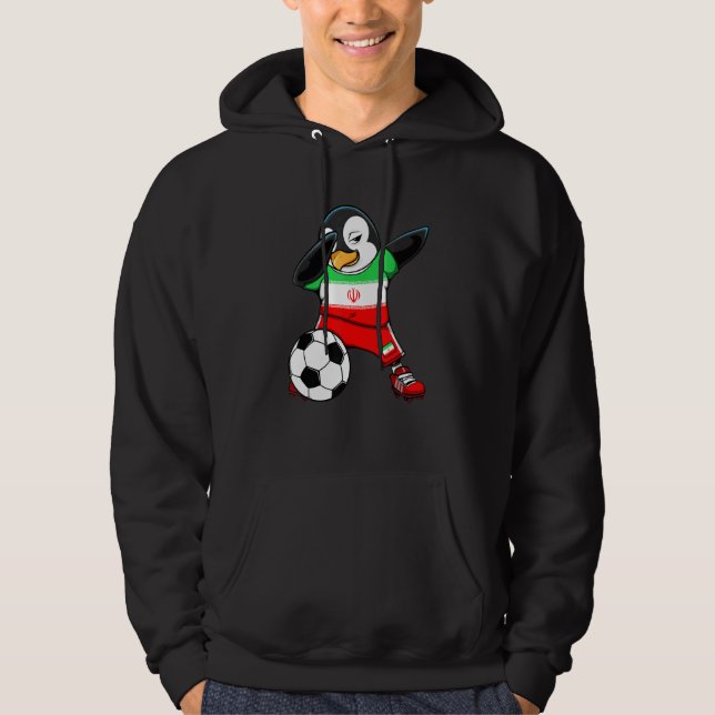Veste À Capuche Dabbing Penguin Iran Soccer Fans Jersey Football S (Devant)