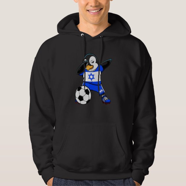Veste À Capuche Dabbing Penguin Israel Soccer Fans Jersey Football (Devant)