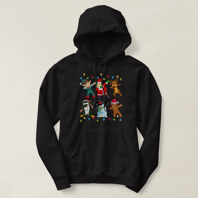 Veste À Capuche Dabbing Père Noël Elf Friends Christmas Kids Boys  (Design devant)