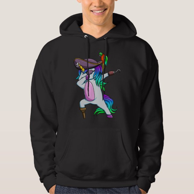 Veste À Capuche Dabbing Pirate Magical Rainbow Unicorn  Halloween (Devant)