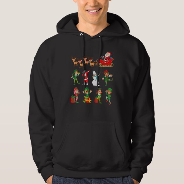 Veste À Capuche Dabbing Santa Elf Friends Christmas Boys Men  Xmas (Devant)