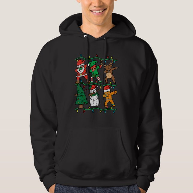 Veste À Capuche Dabbing Santa Elf Reindeer Dab Xmas PJs Christmas  (Devant)