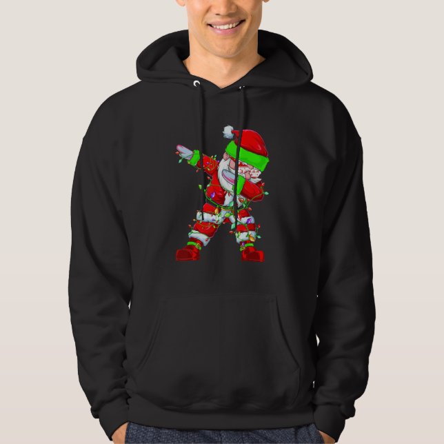 Veste À Capuche Dabbing Santa For Boys Girls Kids Christmas Tree L (Devant)