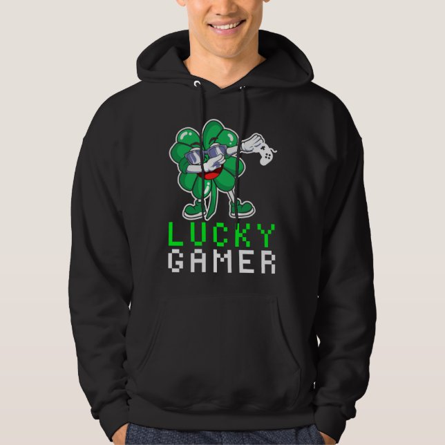 Veste À Capuche Dabbing Shamrock St Paddy's Day Video Gaming Quote (Devant)