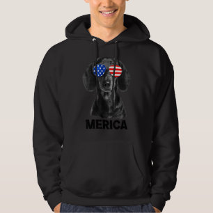 Veste À Capuche Dachshund 4 juillet Merica Drapeau américain Sun
