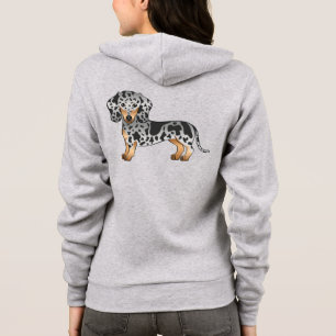 Veste À Capuche Dachshund à poil court dalmate noir et feu Mignon