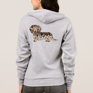 Veste À Capuche Dachshund à poil long chocolat et panaché de tan