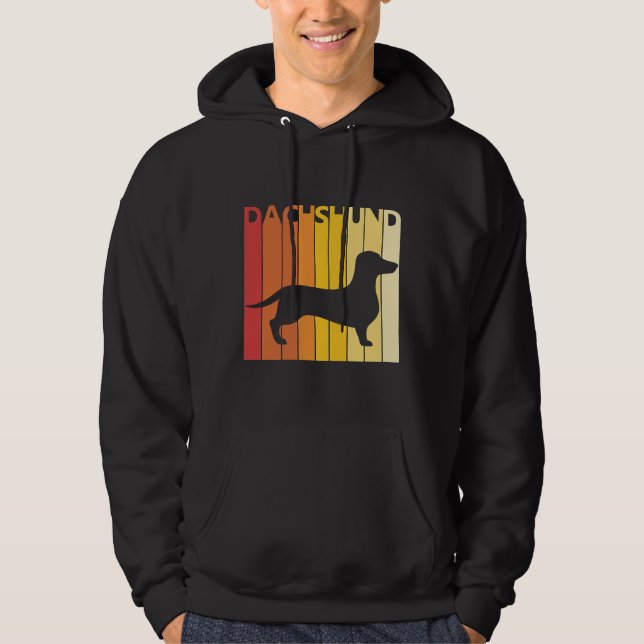 Veste À Capuche Dachshund Chien race Silhouette (Devant)