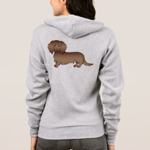 Veste À Capuche Dachshund de dessin animé aux longs poils marron c