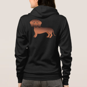 Veste À Capuche Dachshund de dessin animé mignon à poil lisse roug