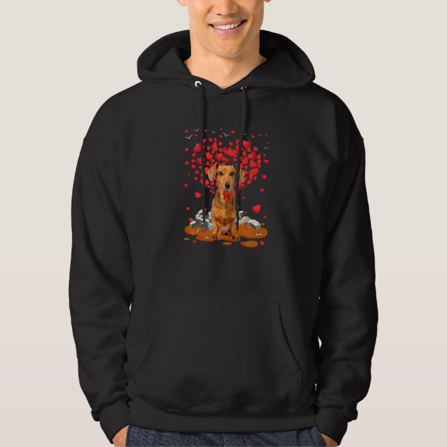 Veste À Capuche Dachshund Dog Heart Valentines Day Dog Dad Dog Mom (Devant)