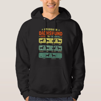 Veste À Capuche Dachshund Doxie Maman Papa Stubborn Vintage Trucs