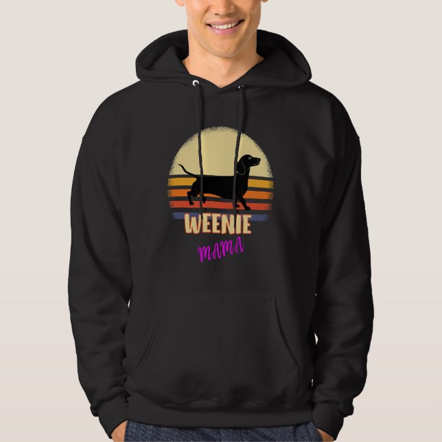 Veste À Capuche Dachshund Maman Weenie Chien (Devant)