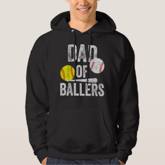 Veste À Capuche Dad of Ballers Funny Dad of Baseball and Softball 