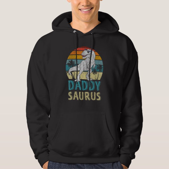 Veste À Capuche Daddysaurus T Rex Dinosaur Daddy Saurus Famille Ma (Devant)