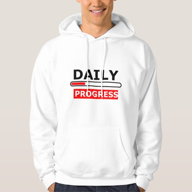 Veste À Capuche Daily Progress Motivational Hoodie – Red Smile (Devant)