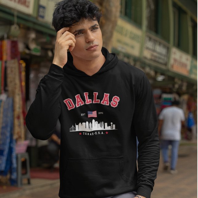 Veste À Capuche Dallas Urban Skyline View (Créateur téléchargé)