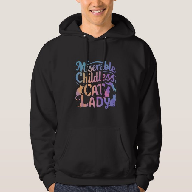 Veste À Capuche Dame de chat misérable sans enfants (Devant)