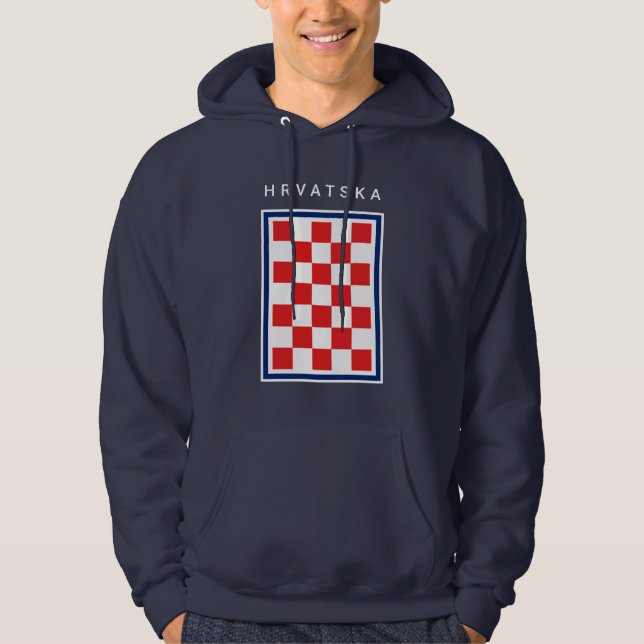 Veste À Capuche Damier Croate Bordure Bleue (Devant)