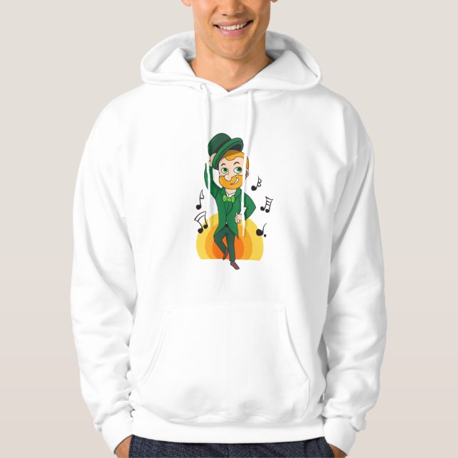 Veste À Capuche Dancing leprechaun, dessin animé de la Saint Patri (Devant)
