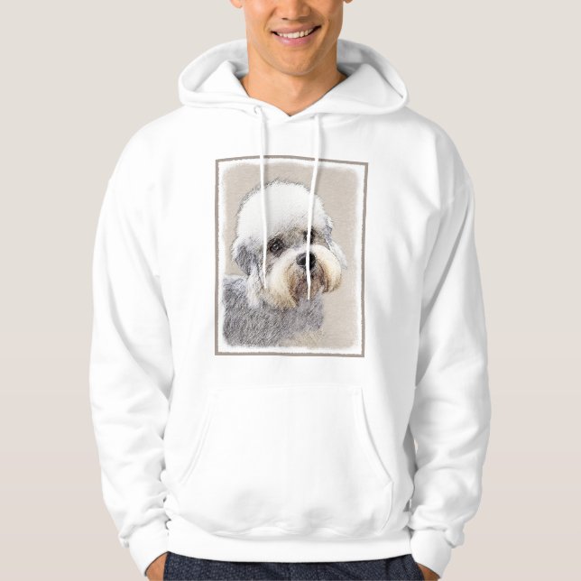 Veste À Capuche Dandie Dinmont Terrier Peinture Chien Art original (Devant)