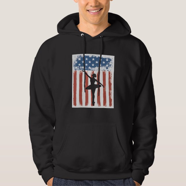 Veste À Capuche Danseuse de ballet Danseuse Drapeau américain patr (Devant)