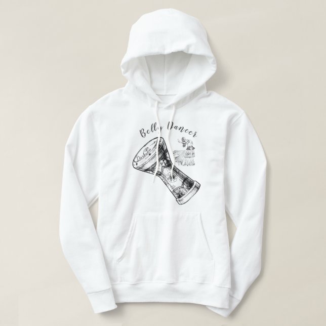 Veste À Capuche Danseuse du ventre Darbuka Drum Sweatshirt à capuc (Design devant)