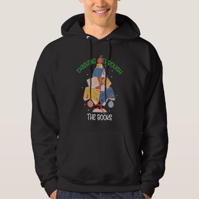 Veste À Capuche Dashing Books Christmas Xmas Holiday Love Reading (Devant)