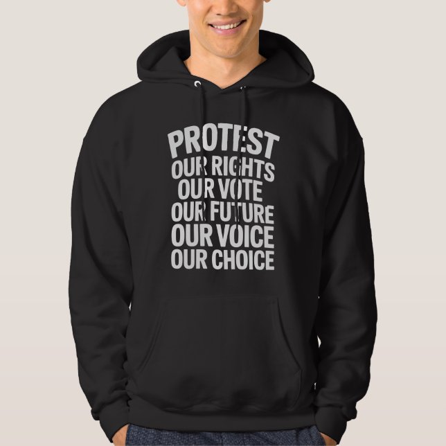 Veste À Capuche Déclaration de protestation Hands Off Nos droits n (Devant)