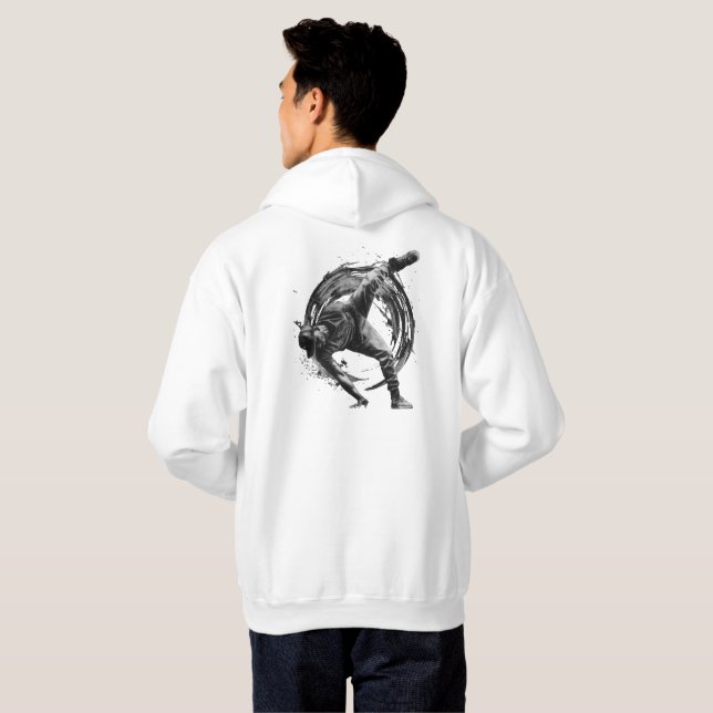 Veste À Capuche Décor Style urbain Monochrome Motion Art (Dos entier)