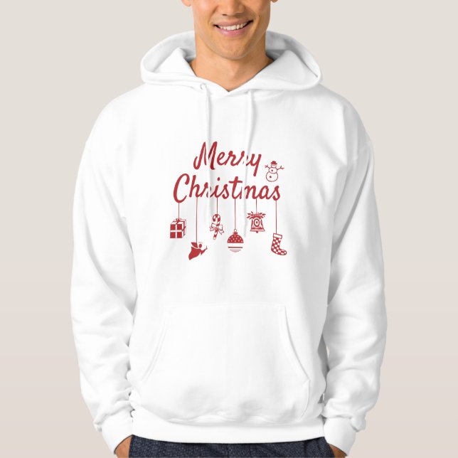 Veste À Capuche Décorations de Noël joyeuses (Devant)